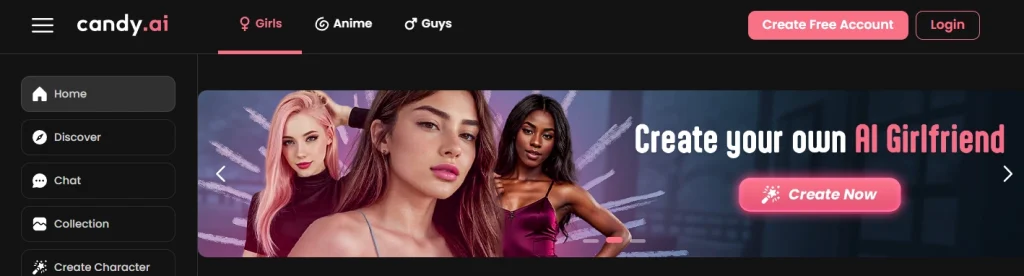 Create your own AI girlfriend using AI companion creation tools.